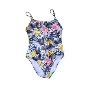 Hurley 1 Piece Swim Suit Size Small Tropical Floral Full Coverage Bathing Suit